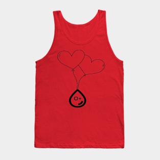 Heart with Blood Group O+ Tank Top